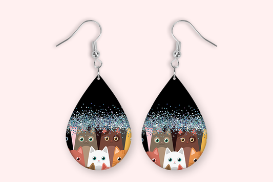 Cat Earrings - Glitter